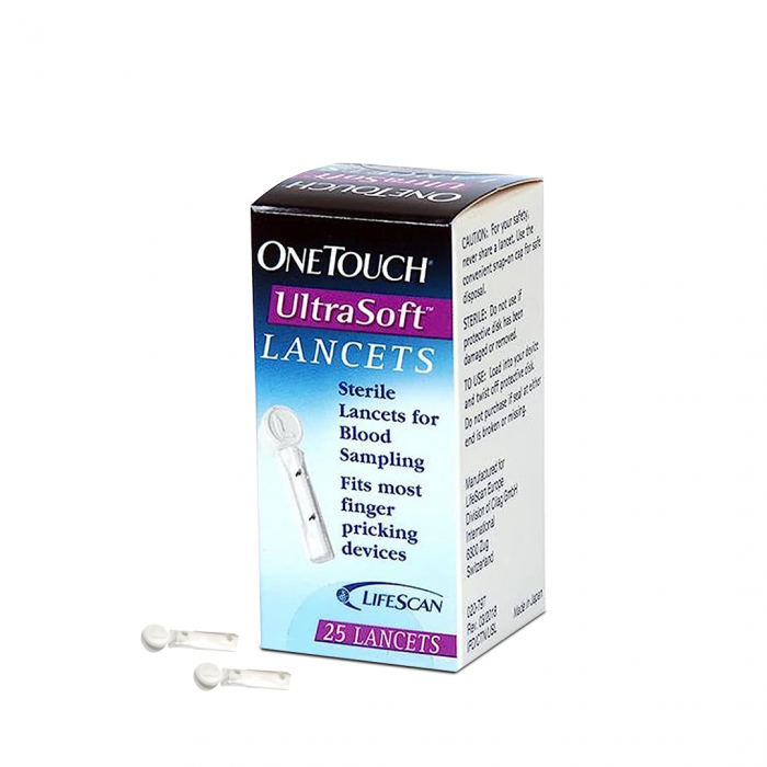 OneTouch UltraSoft Lancets | Pack of 25 Lancets | Designed for Less Pain | Global Iconic Brand | For use with OneTouch UltraSoft & UltraSoft 2 Lancing Device
