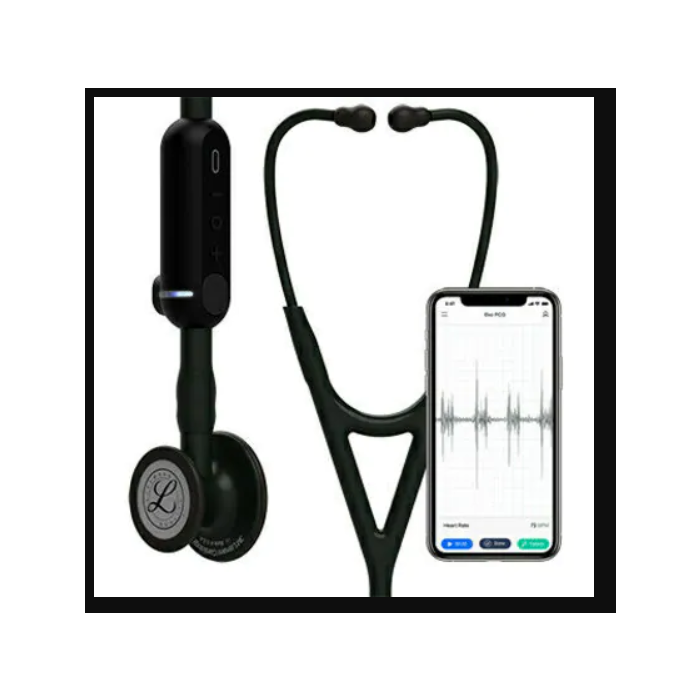 Littmann Digital Stethoscope,CORE Black Chestpiece, Tube, Stem and Headset, 27 inch, 8480