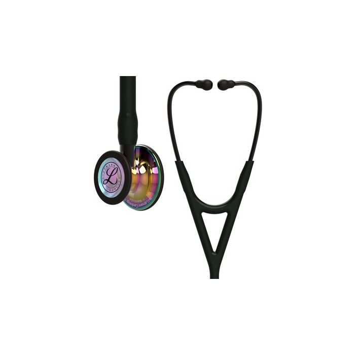 Littmann Stethoscope Cardiology IV: High Polish Rainbow-Finish Chestpiece,  Black Tube,  Smoke Stem and Smoke Headset, 27 inch, 6240
