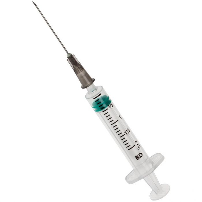BD Disc Syringe with Needle 2ml, 22GX1 (Box of 100)
