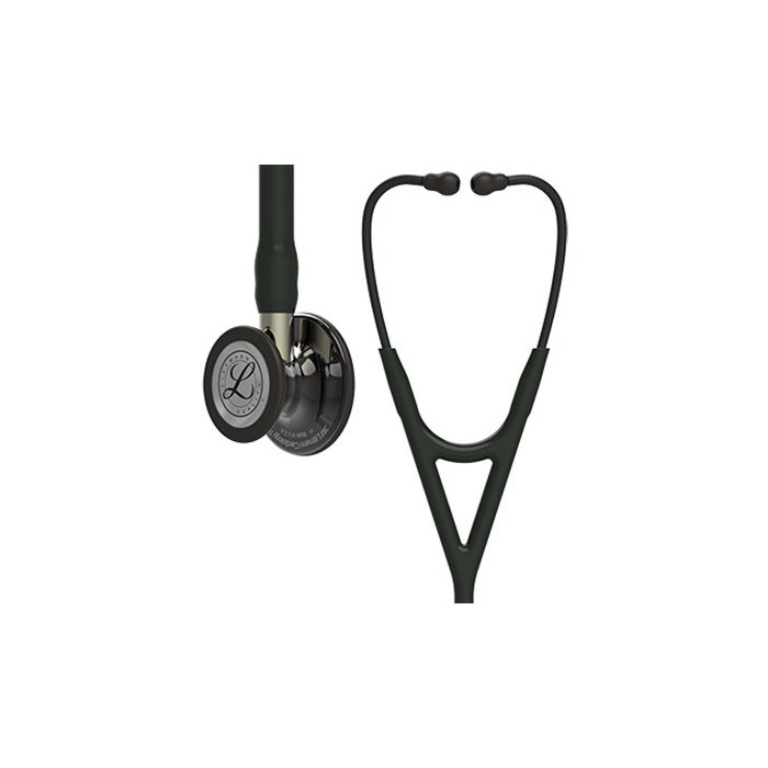 Littmann Stethoscope Cardiology IV: High Polish Smoke-Finish Chestpiece, Black Tube,  Black Stem and Black Headset, 27 inch, 6232
