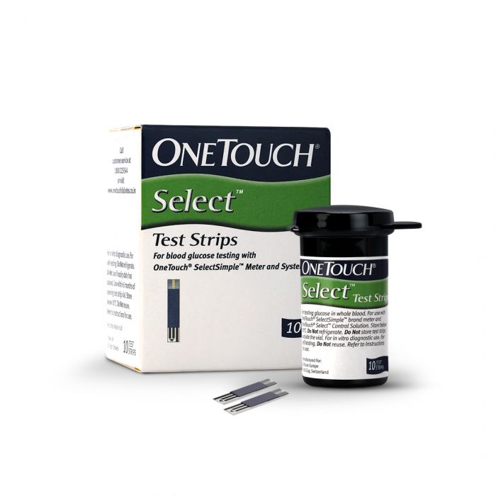 OneTouch Select Test Strips | Pack of 10 Strips | Blood Sugar Test Machine Testing Strips | Global Iconic Brand | For use with OneTouch Select Simple Glucometer