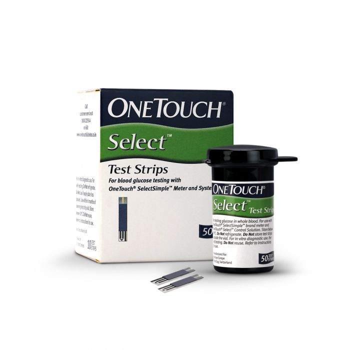 OneTouch Select Test Strips | Pack of 50 Strips | Blood Sugar Test Machine Testing Strips | Global Iconic Brand | For use with OneTouch Select Simple Glucometer