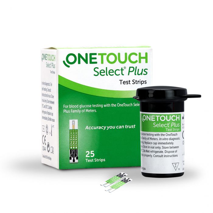 OneTouch Select Plus Test Strips | Pack of 25 Strips | Blood Sugar Test Machine Testing Strips | Global Iconic Brand | For use with OneTouch Select Plus Simple Glucometer