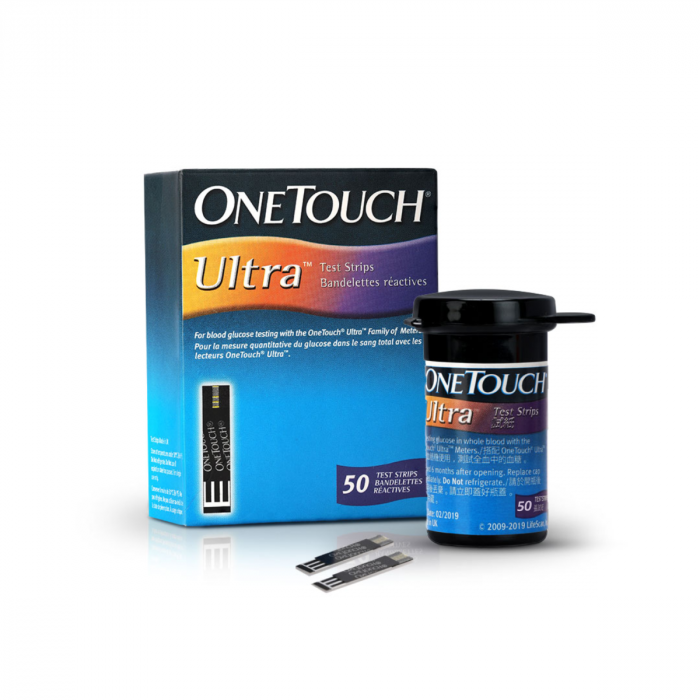 OneTouch Ultra Test Strips | Pack of 50 Strips | Blood Sugar Test Machine Testing Strips | Global Iconic Brand | For use with OneTouch Ultra 2 Glucometer & OneTouch Ultra Easy Glucometer