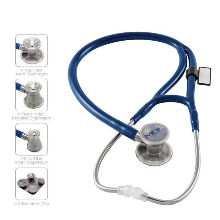 MDF ProCardial C3 Cardiology Titanium Dual Head Stethoscope- Royal Blue (Maliblu) (MDF797CCT10)