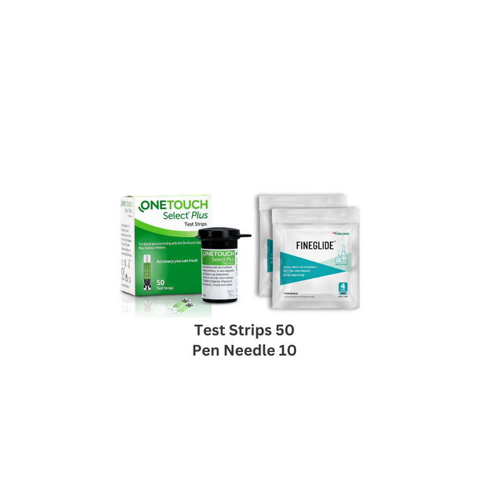 OneTouch Select Plus Test Strips (50) & Terumo Insulin Pen Needle (10Needles) COMBO
