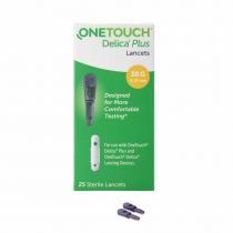 OneTouch Delica Plus Lancets | Pack of 25 Lancets | For Virtually Pain Free Blood Glucose Testing| Global Iconic Brand | For use with OneTouch Delica Plus Lancing Device