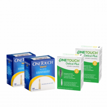 OneTouch Verio Strip Value Pack - 2 pack of 50 Test Strip + 2 Packs of OneTouch Delica Plus Lancet 25s | Virtually Pain Free Testing