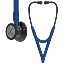 3M Littmann Cardiology IV Diagnostic Stethoscope, High Polish Smoke-Finish Chestpiece, Navy Tube,  Blue Stem and Black Headset, 27 inch, 6202