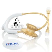 MDF Acoustica Lightweight Dual Head Stethoscope- White and Gold (MDF747XPK29)