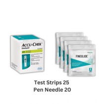 Accu chek Instant Test strips (25) & Terumo Insulin Pen Needle (15 + Free 5 Needles) COMBO