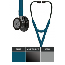Littmann Stethoscope Cardiology IV: High Polish Smoke-Finish Chestpiece, Caribbean Blue Tube,  Mirror Stem and Smoke Headset, 27 inch, 6234
