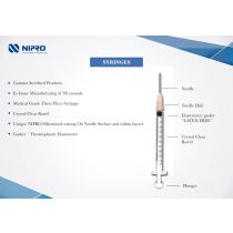Nipro 2.5ml Syringe with Needle(27G,1.5), Box of 100