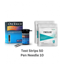 OneTouch Ultra Test Strips (50) & Terumo Insulin Pen Needle (10 Needles) COMBO