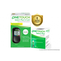 OneTouch Select Plus Simple Glucometer (FREE 10 strips + lancing device + 10 lancets)