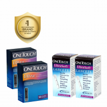 OneTouch Ultra Test Strips 100s Pack + 2 * 25's  OneTouch Ultrasoft Lancets