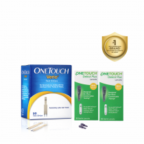 OneTouch Verio Test Strips | Pack of 50 Test Strips along with 50 Delica Plus Lancets | Blood Sugar Test Machine Testing Strips | Global Iconic Brand | For use with OneTouch Verio Flex Glucometer