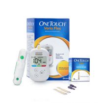 OneTouch Verio Flex Blood Glucose Monitor with OneTouch Reveal mobile application(FREE 10 strips + lancing device + 10 lancets)
