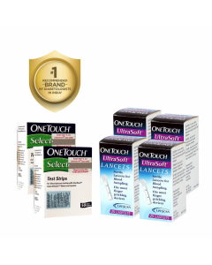 OneTouch Select Test Strips 100s Pack + 4 *25s OneTouch Ultrasoft Lancets