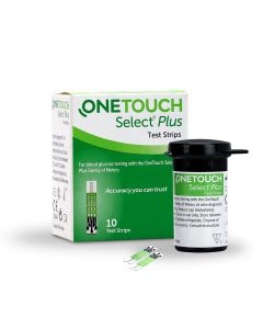 OneTouch Select Plus Test Strips | Pack of 10 Strips | Blood Sugar Test Machine Testing Strips | Global Iconic Brand | For use with OneTouch Select Plus Simple Glucometer