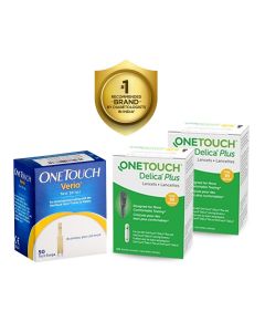 OneTouch Verio Strip Value Pack - 1 pack of 50 Test Strip + 2 Packs of OneTouch Delica Plus Lancet 25s | Virtually Pain Free Testing