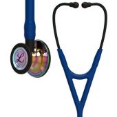 Littmann Stethoscope Cardiology IV: High Polish Rainbow-Finish Chestpiece,  Navy Tube,  Black Stem and Black Headset, 27 inch, 6242