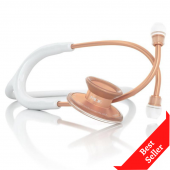MDF Acoustica Lightweight Dual Head Stethoscope- White and Rose Gold (MDF747XPRG29)