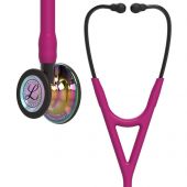 Littmann Stethoscope Cardiology IV: High Polish Rainbow-Finish Chestpiece,  Raspberry Tube,  Smoke Stem and Smoke Headset, 27 inch, 6241