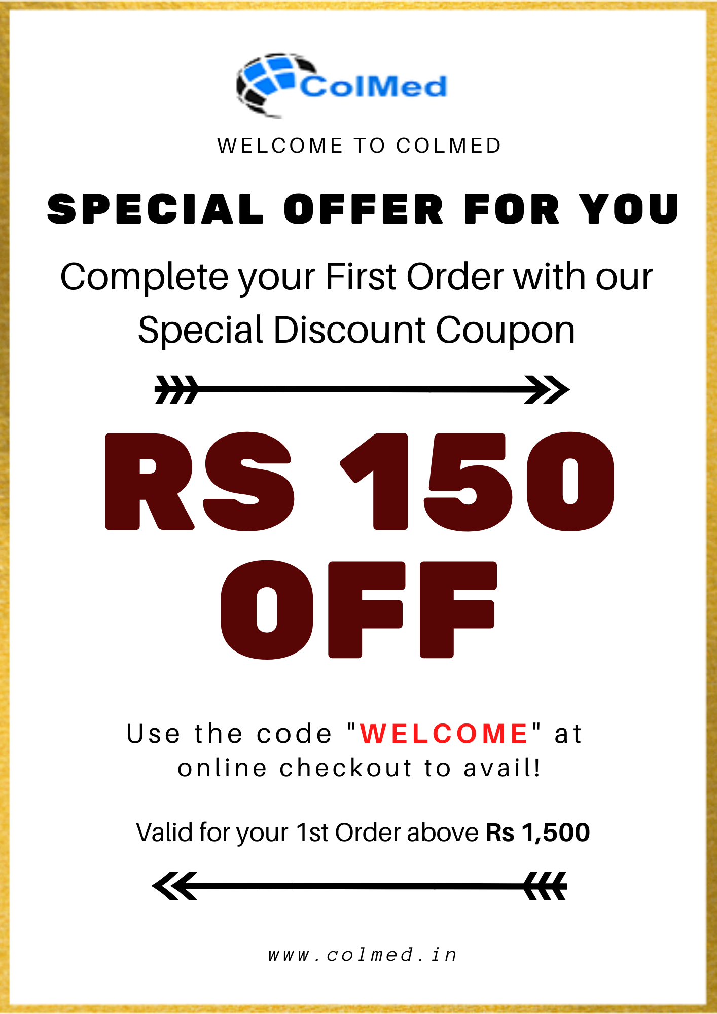 Colmed Welcome Coupon