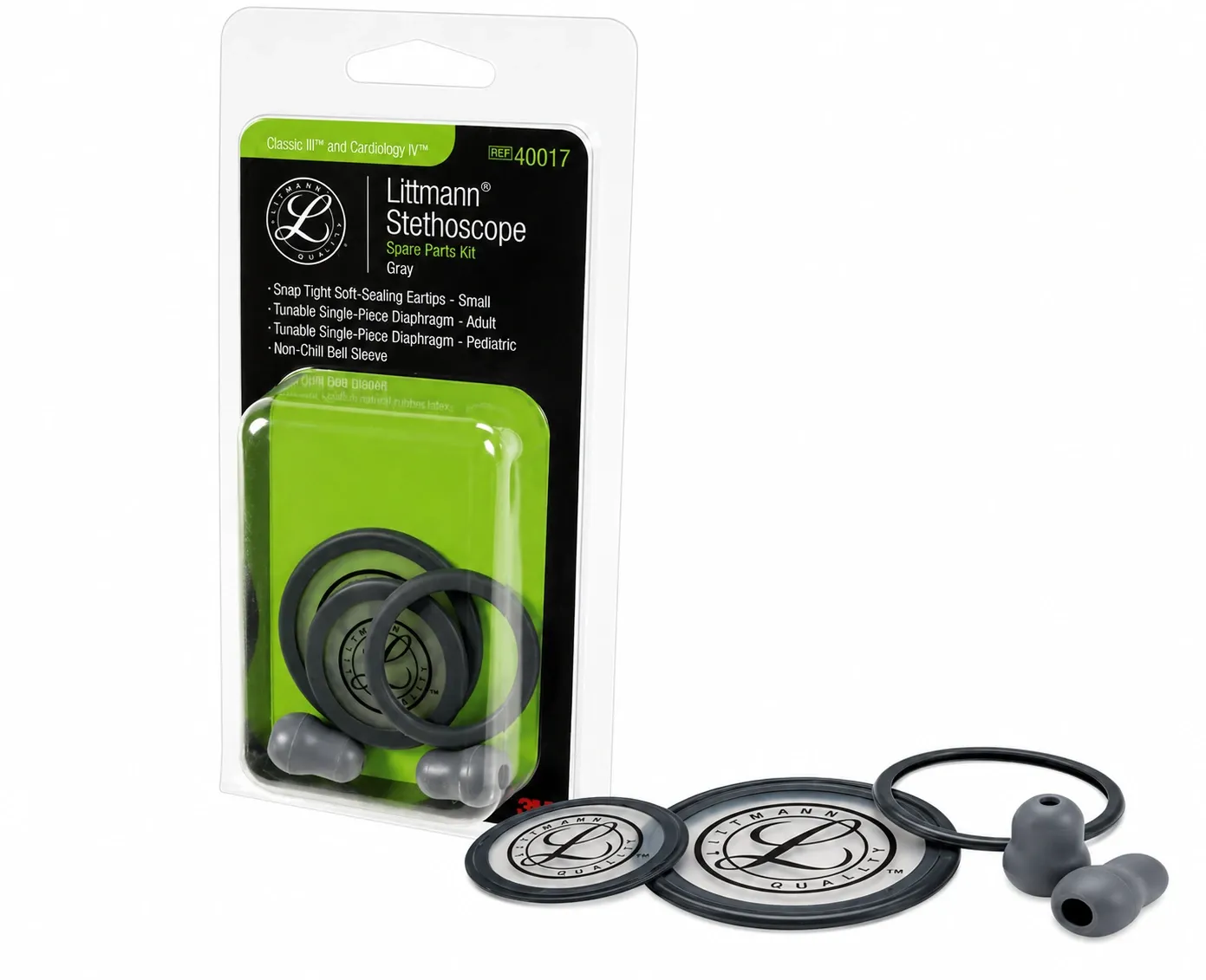 3M Littmann Spare Parts Kit - Classic III Stethoscopes - Grey 40017