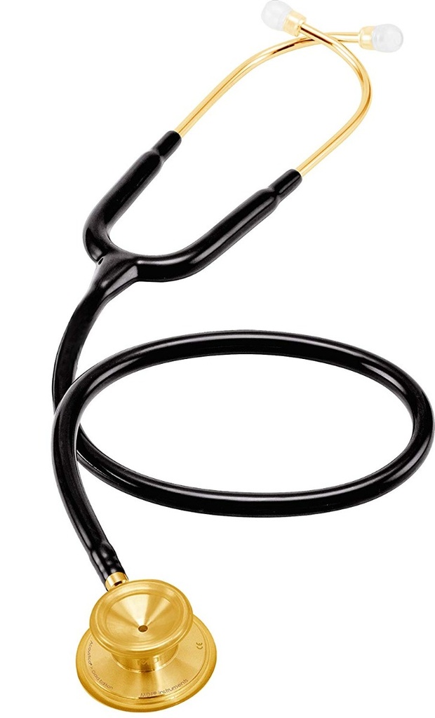 [MDF_STETH_MDF747XPK11] MDF Acoustica Lightweight Dual Head Stethoscope- Black and Gold (MDF747XPK11)
