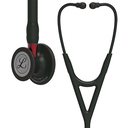 Littmann Cardiology IV Diagnostic Stethoscope, Black-Finish Chestpiece, Black Tube, Red Stem and Black Headset, 27 inch, 6200