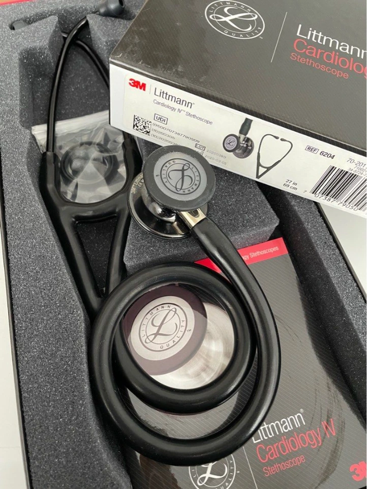 [LITT_6204] Littmann Cardiology IV Diagnostic Stethoscope, High Polish Smoke-Finish Chestpiece, Black Tube,  Champagne Stem and Black Headset, 27 inch, 6204