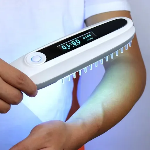 UVThera 311nm UVB Wand— Comb-Style Phototherapy Lamp for Vitiligo & Psoriasis | 48cm² Wide Coverage, OLED Digital Timer, Home Use